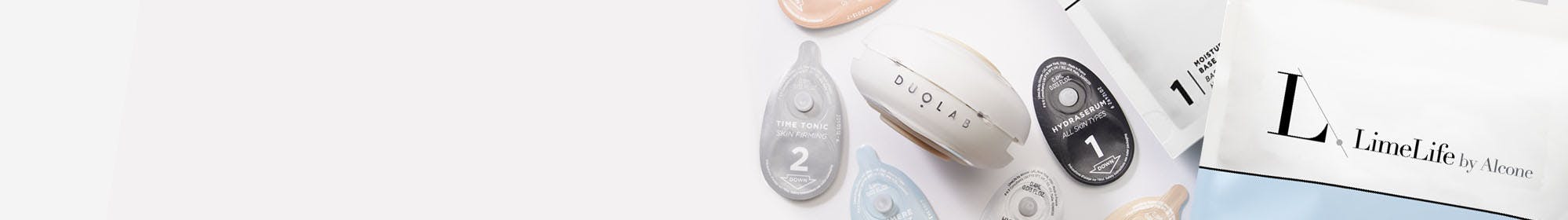 LimeLife Duolab device and capsules on a gray background