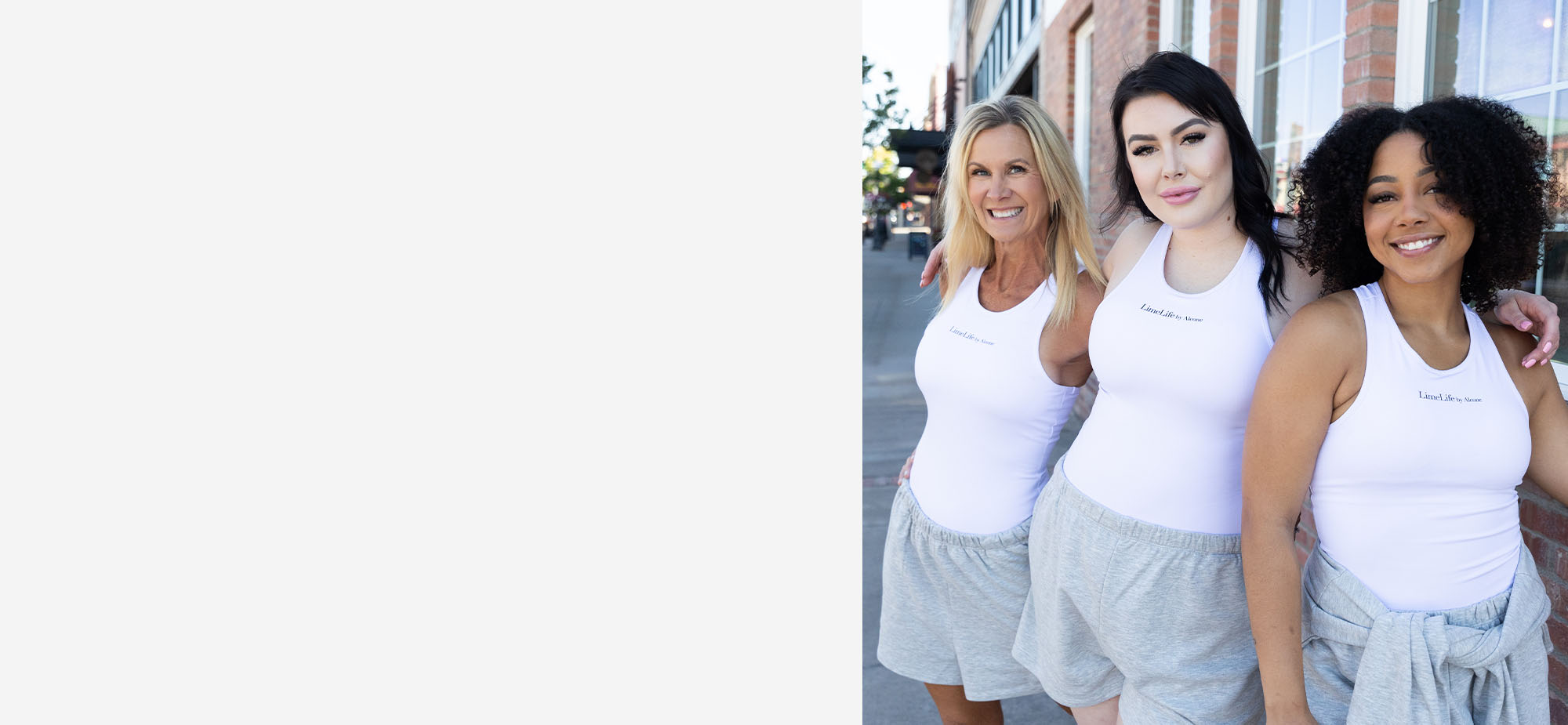 Woman wearing LimeLife tank-tops