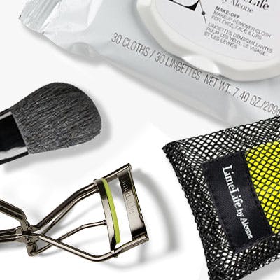 LimeLife makeup tools on a gray background